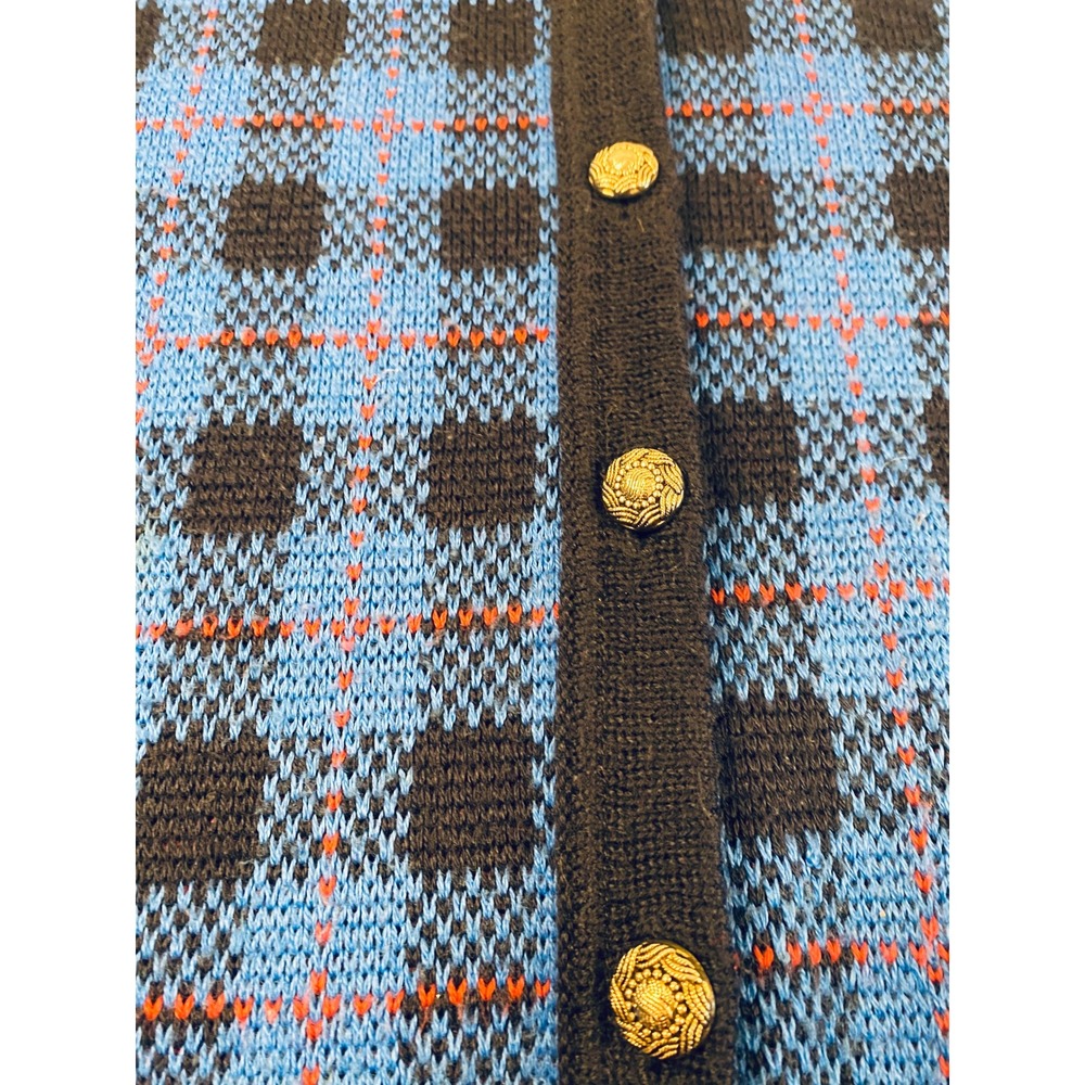 The Edinburgh Collection Wool Blend Cardigan Tartan Plaid Woman's Large VNTG - Picture 2 of 6